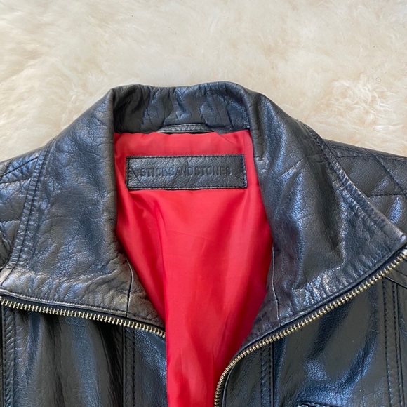 BLACK LEATHER MOTO JACKET - Picture 6 of 10